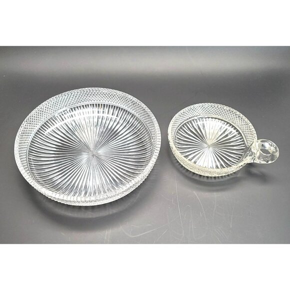 Libbey Glass Bowls American Brilliant Serving Accent Handle Chip Dip JY1 - Picture 1 of 10